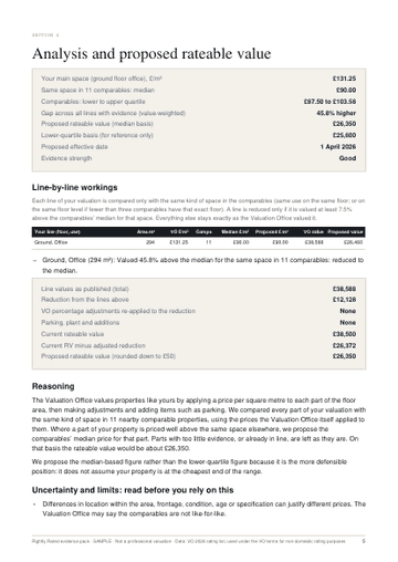Sample pack page: Line-by-line workings
